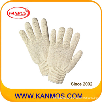 Natural White Cotton Knitted Industrial Hand Safety Work Gloves (61002)